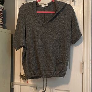 Ginger G Dark Gray Hooded Shirt Size S